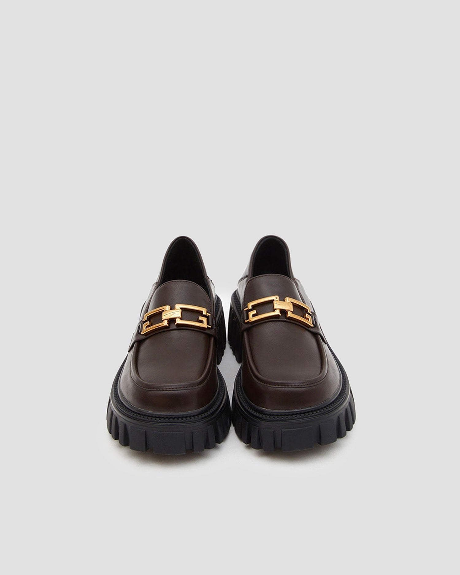 Leather Loafers With Chain - Brown, 10 image