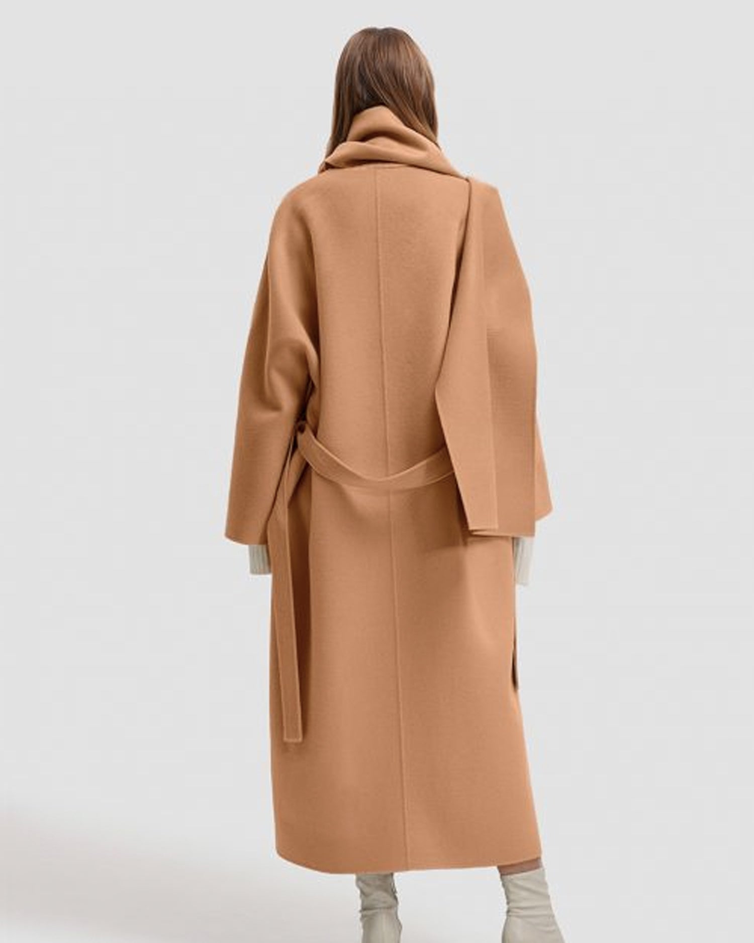 V Neck Maxi Length Wool Coat image 3