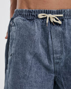 Side Buttoned Denim Shorts image 4