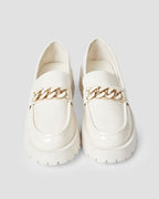 Chain Strap Platform Loafers - Creamy White, 7 image