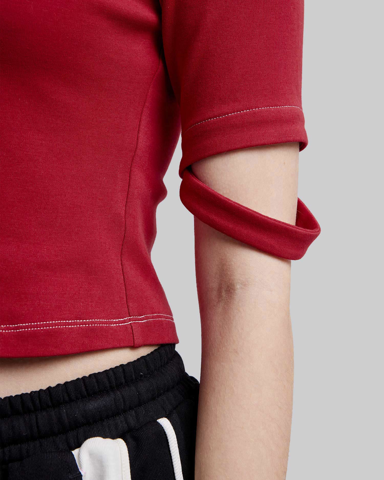 Unique Sleeve Crewneck Crop Top image 5