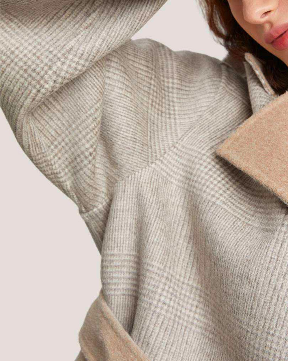 Patchwork-Detail Two-Tone Reversible Wool Coat image 6
