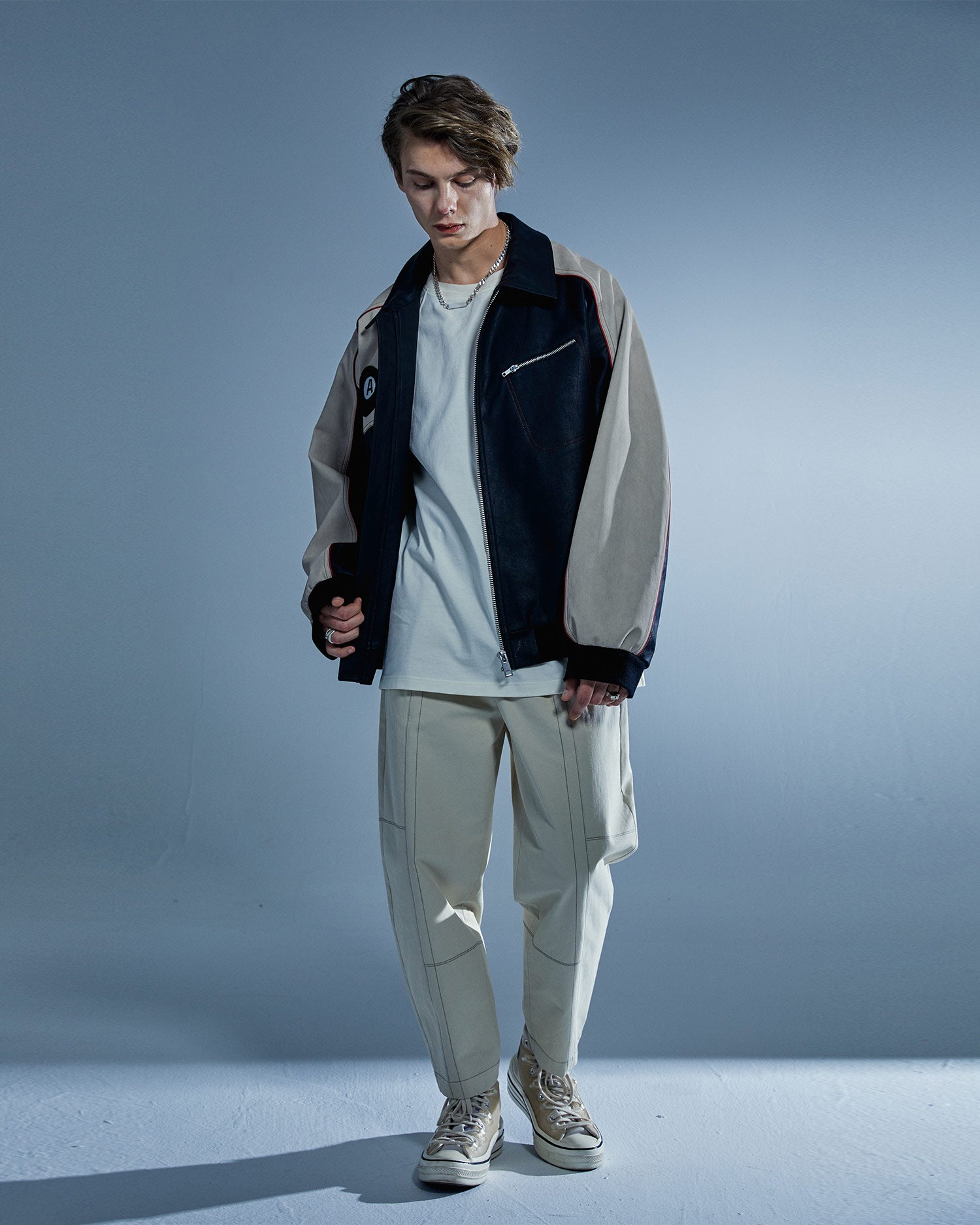 1 X Patchwork Leather-Like Jacket image 6