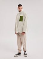 Half-Zip Patch Fleece Sweatshirt - Ivory, S image