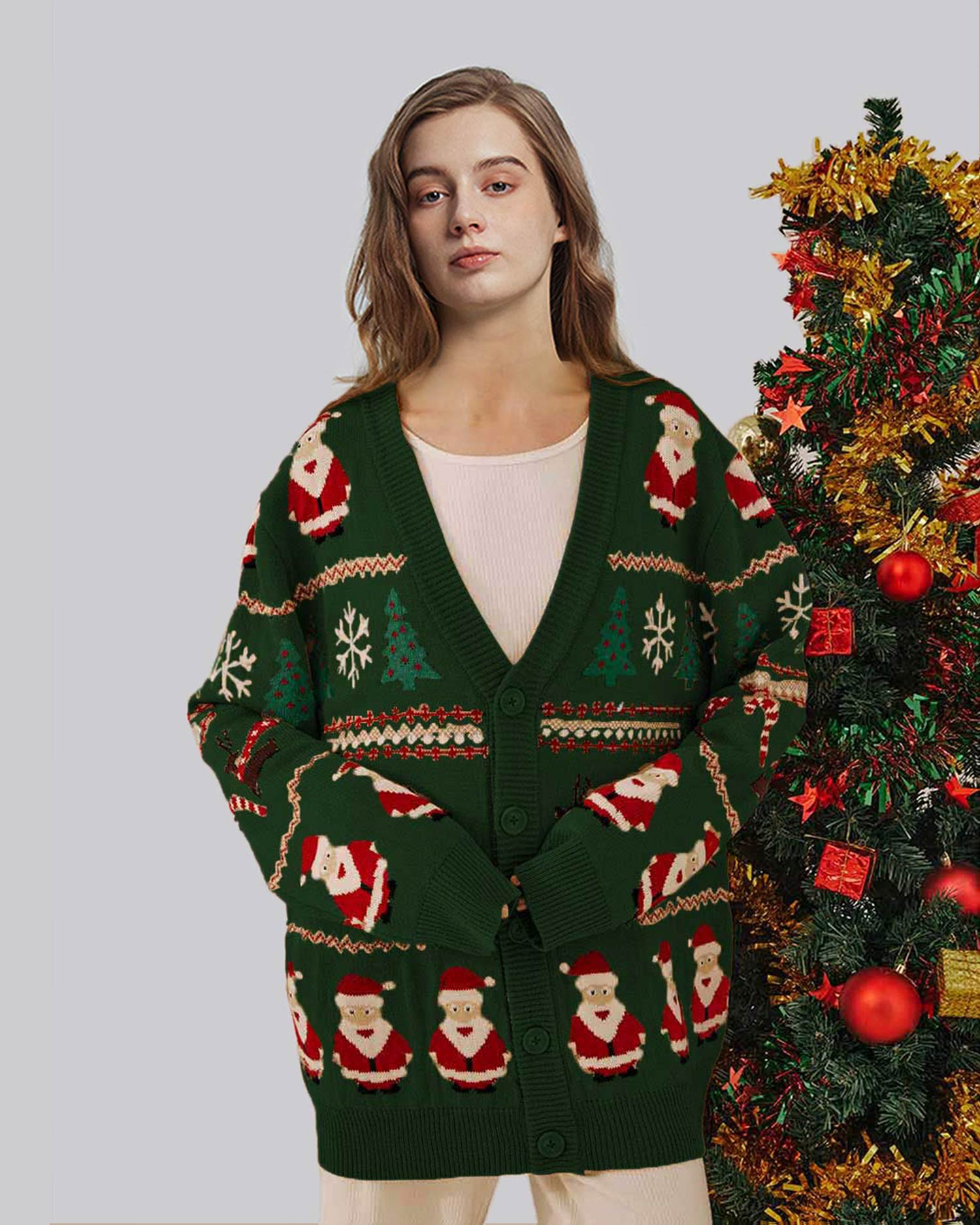 Christmas Cardigan - Green, S image