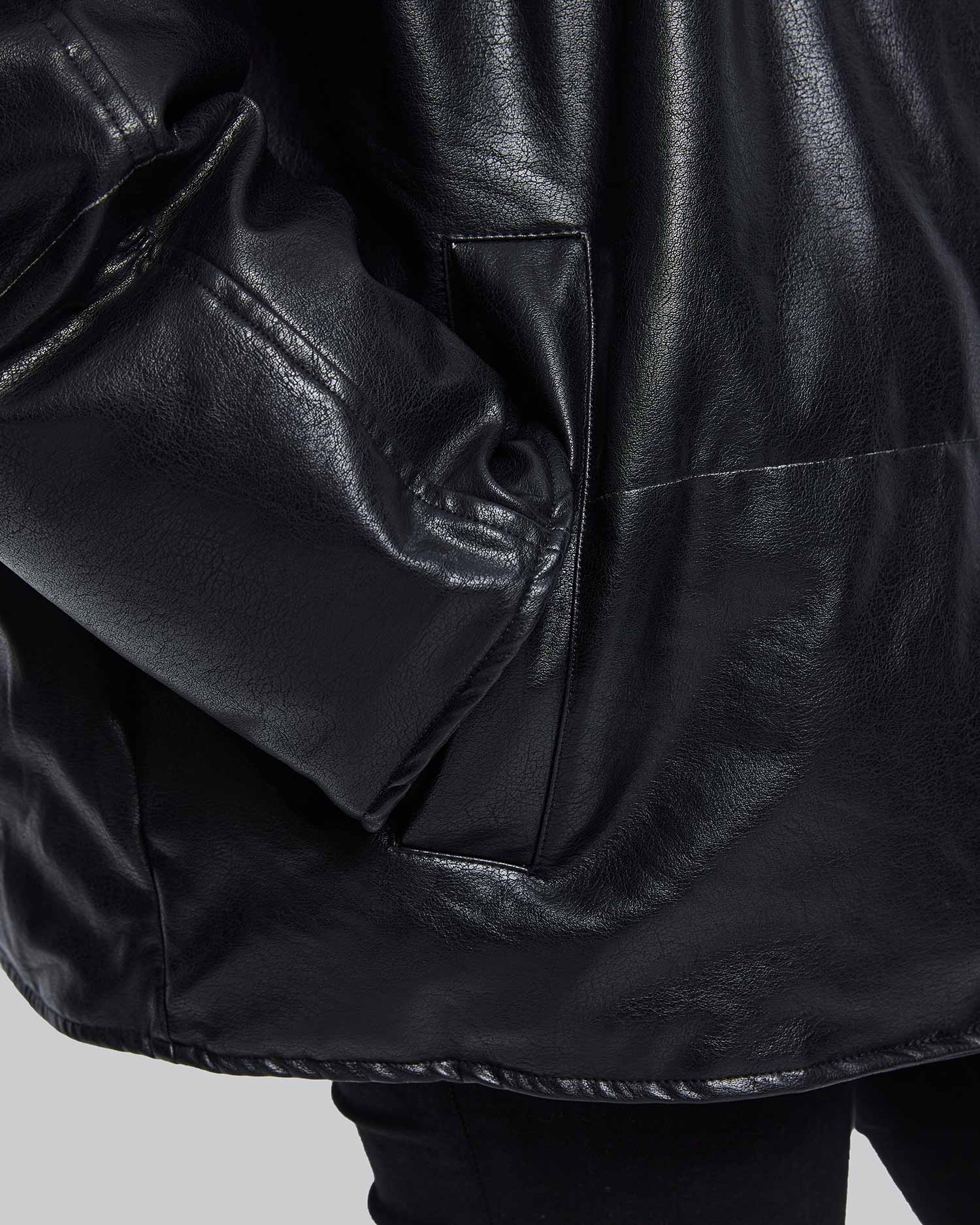 Leather-Like Down Jacket image 4