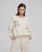 Letter-Patch Cotton Sweatshirt image 1