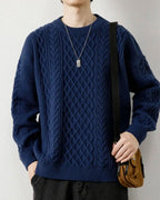 Crewneck Cable-Knit Jumper - Indigo, XXXL image