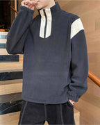 High Neck Half-Zip Pullover - Ash, M image