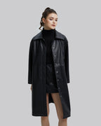 Faux-Leather Long Coat image 3