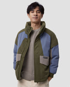 Geometric Patchwork Puffer Jacket image 0