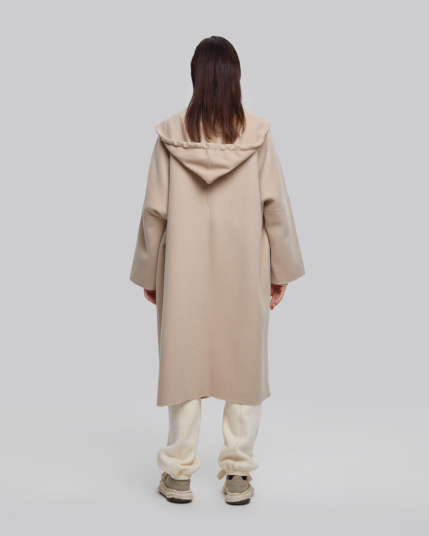 Detachable-Hood Wool Long Coat image 2