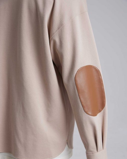 Leather-Like Collar Polo Jacket image 3