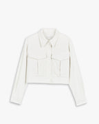 1 × Cropped Corduroy Jacket - Cream, XS image