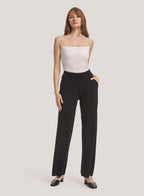 Wool-Cashmere Wide-Leg Trousers - Black, M image