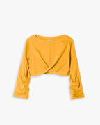 Cross-Front Cropped Sweatshirt - Orange, M image