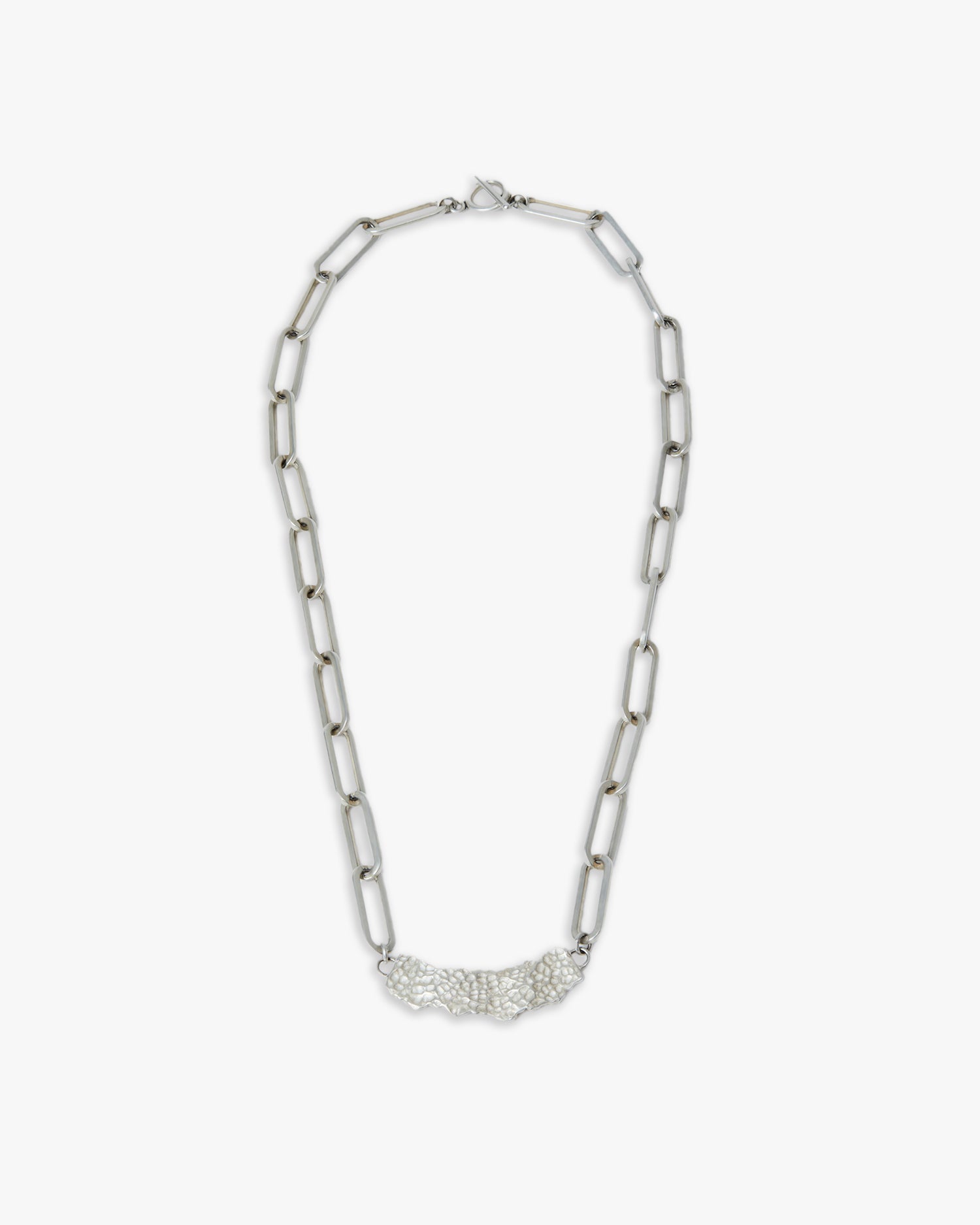 Silver Chain with Rough-Cut Plate image 0