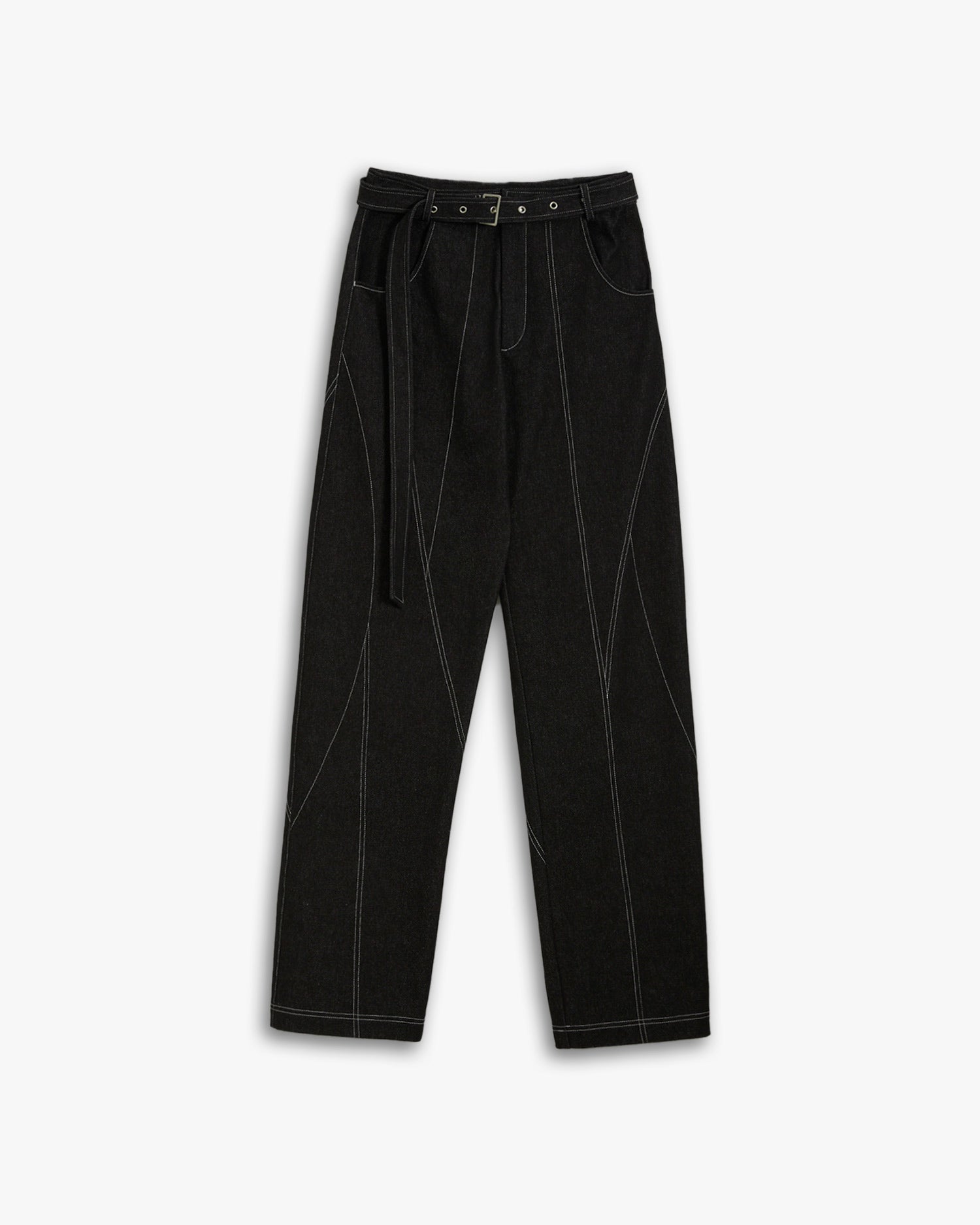 Multi Line Belted Pants image 0