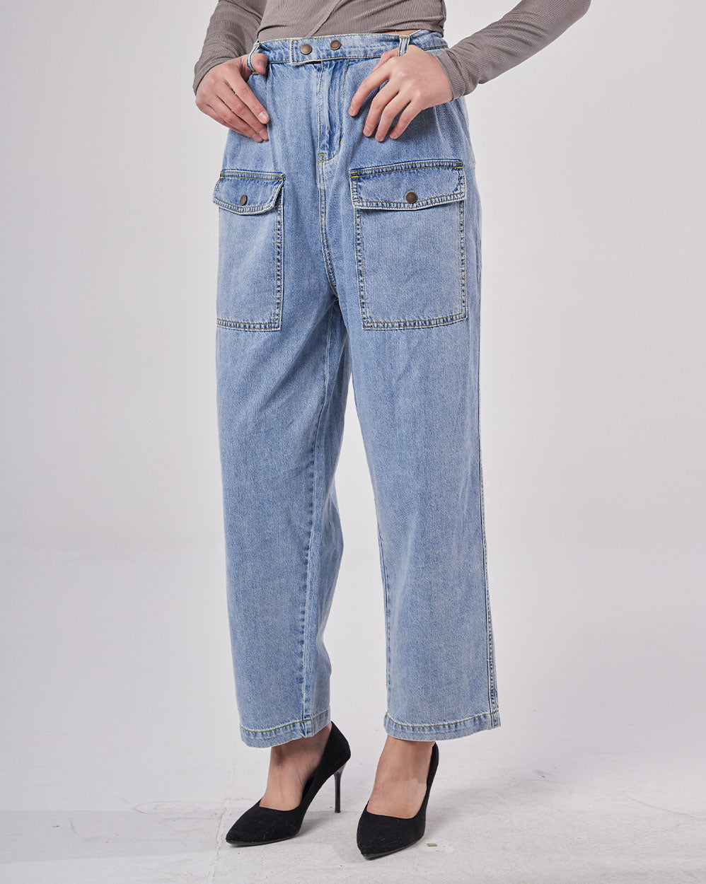 Regular Tapered Jeans - Dusty blue, S image