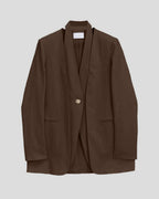 1 × Linen Layered Blazer - Coffee, XS image