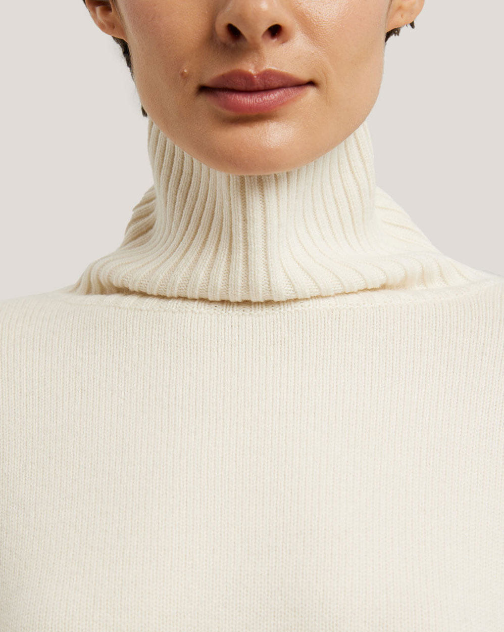 Asymmetrical Slit 100% Wool Sweater image 1