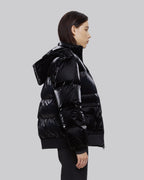 Black Classic Shiny Puffer Jacket image 3