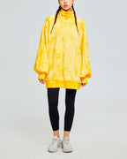 Tie-Dye Balloon Sleeve Turtleneck Sweatshirt - Yellow Talk, M image
