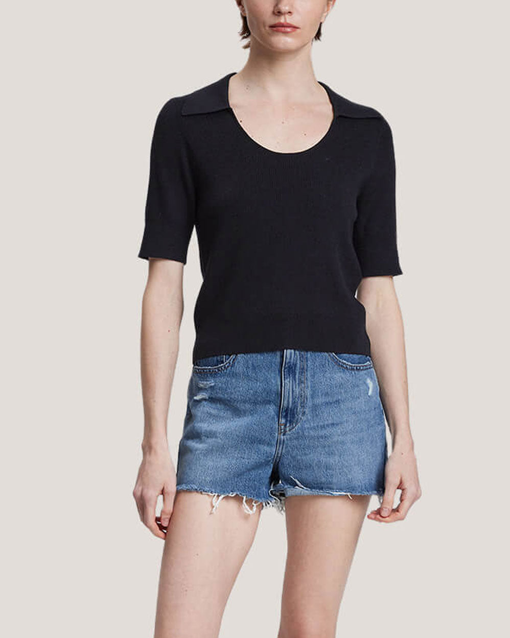 Pure Wool Scoop Neck Short Sleeve Top image 2