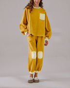 Fleece Color-Block Joggers - Honey, M image