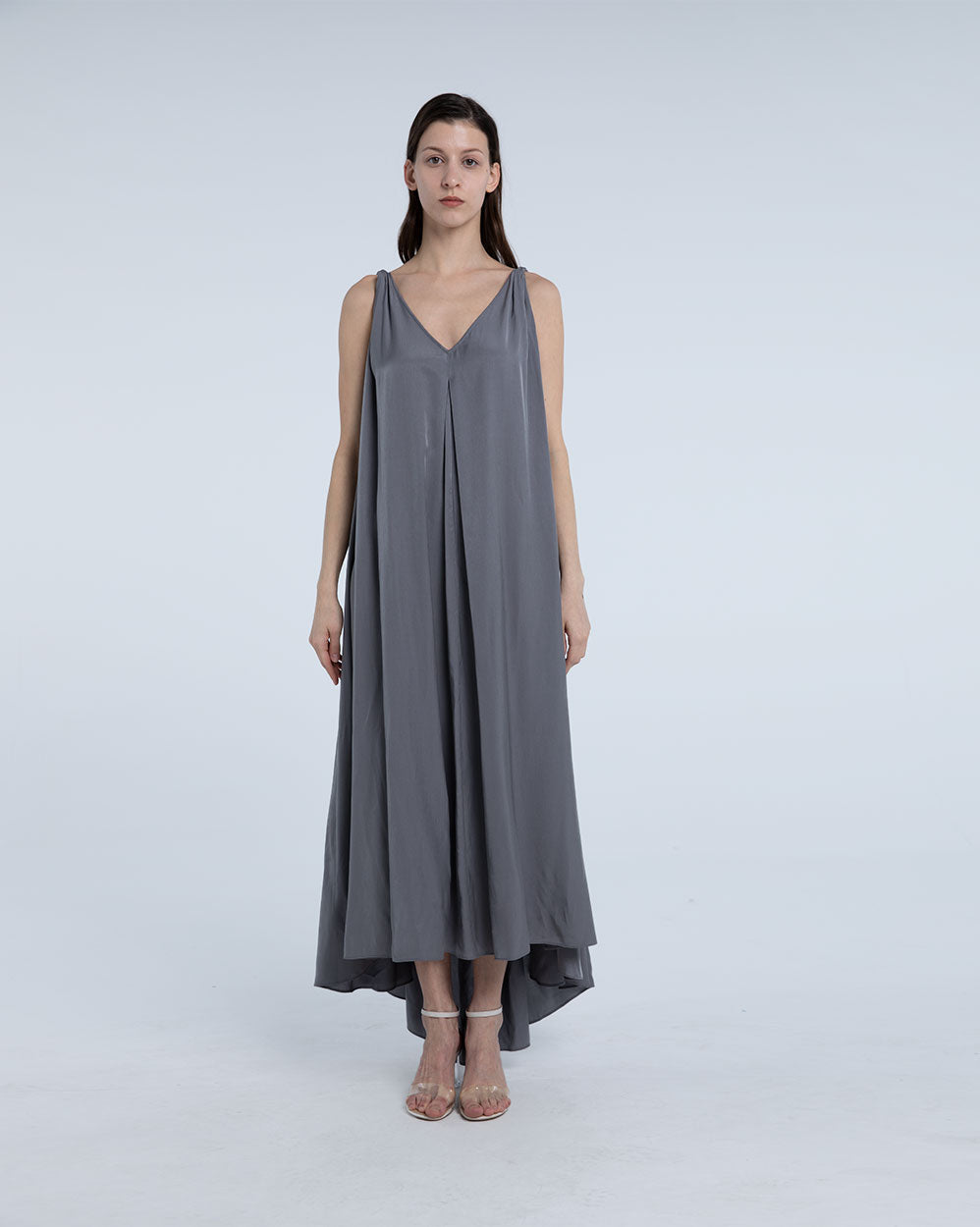 Silky Open Back Long Dress image 1