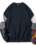 Relaxed Crewneck Cotton Pullover - Navy, 5XL image