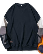 Relaxed Crewneck Cotton Pullover - Navy, 5XL image