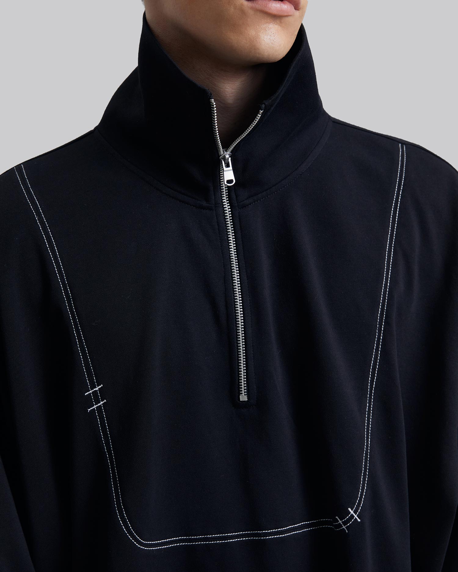 Half-Zip High Neck Sweatshirt image 4