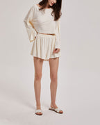 Basic Relaxed Crop Top - Ivory, M image