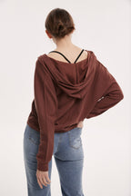 V-Neck Plain Hoodie image 5