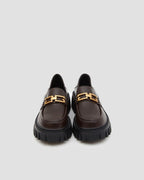 Leather Loafers With Chain - Brown, 8 image