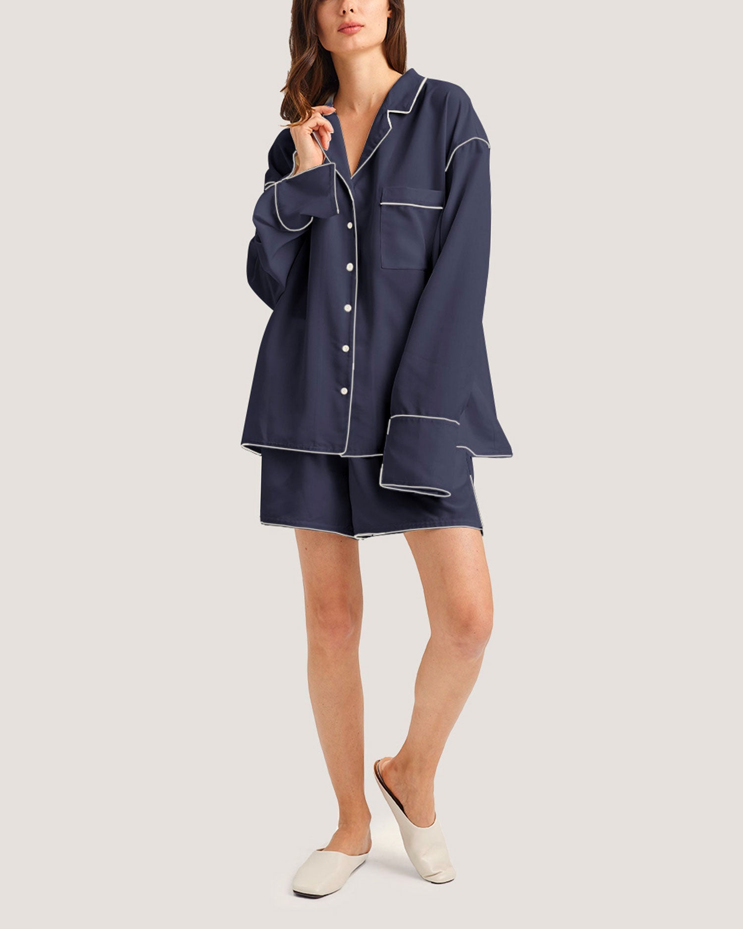 Classic PJ Shorts - Navy Blue, S image