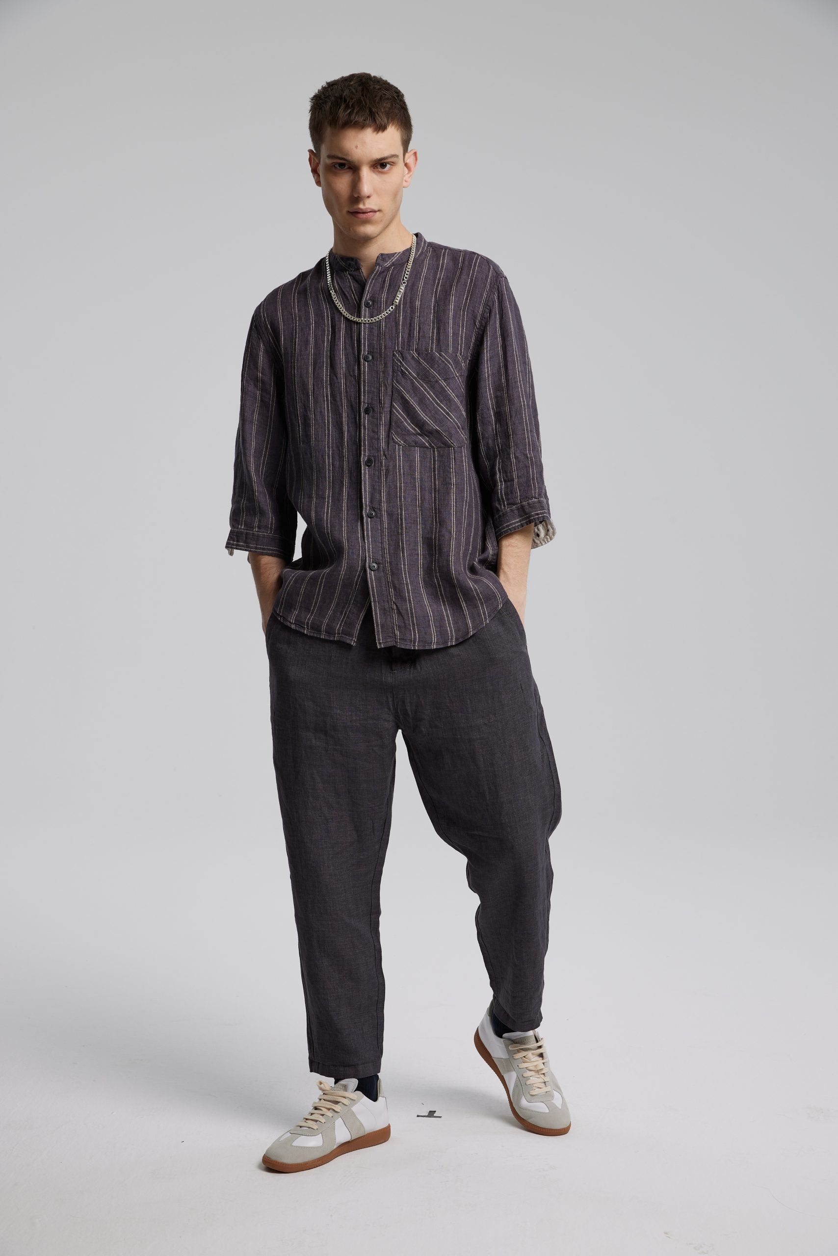 Light Linen Pants - Charcoal, L image