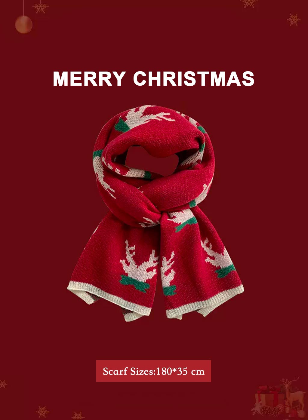 Soft &amp; Warm knitted Christmas scarf - Fire Light, OS image