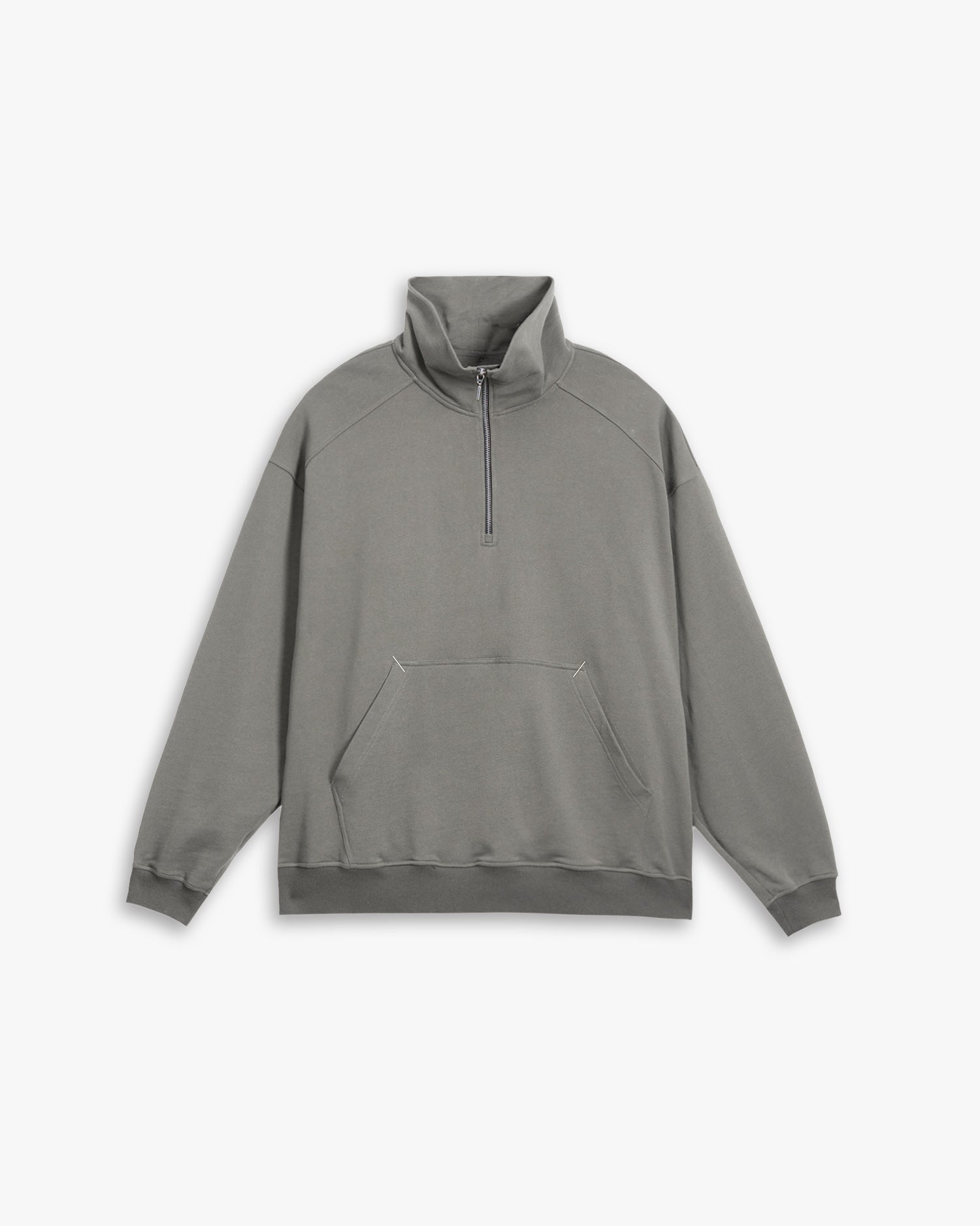Half-Zipped Turtleneck Sweatshirt - Light Grey, L image