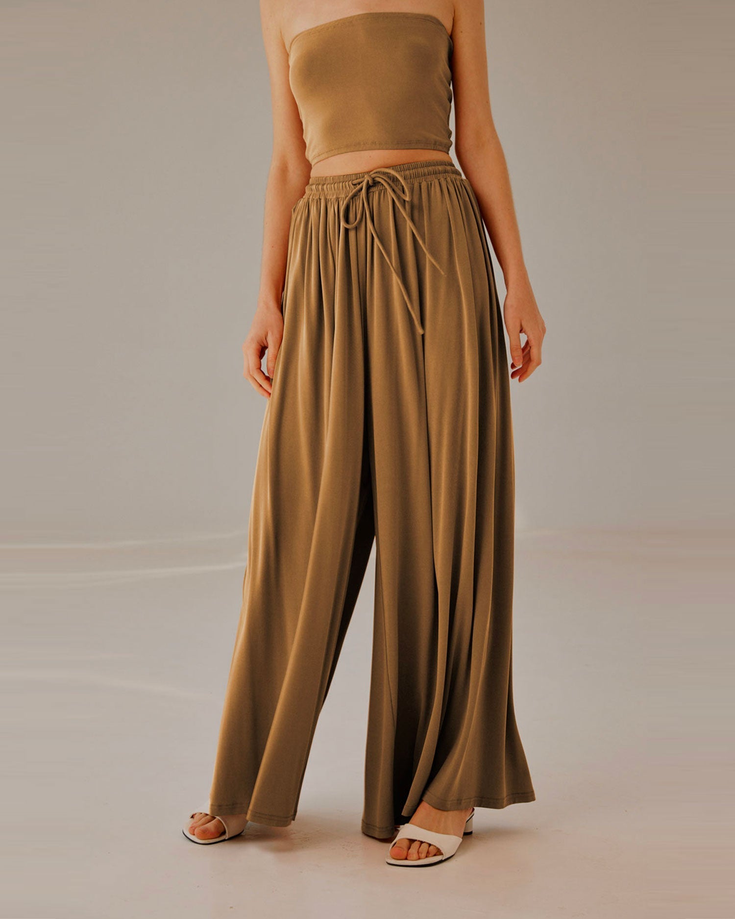 Cropped Strapless Top Set - Tiramisu, M image