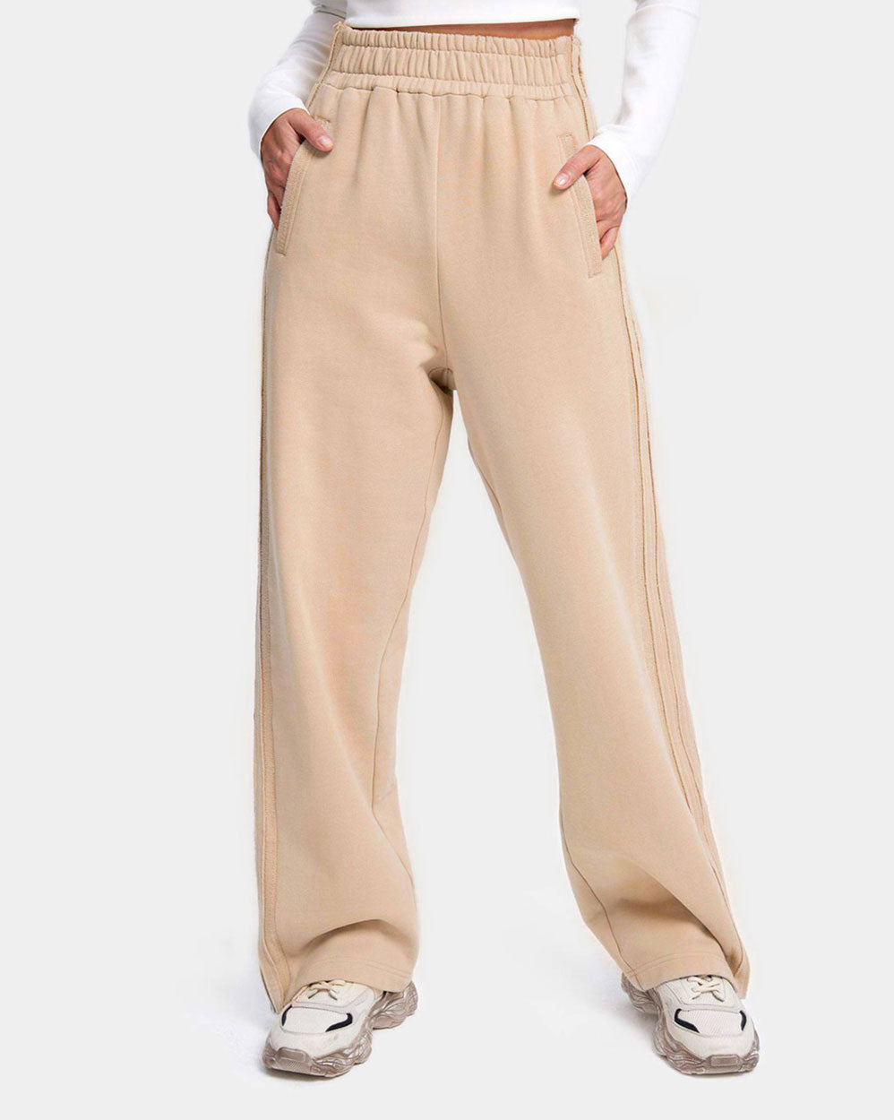 Side Strap Basic Sweatpants image 1