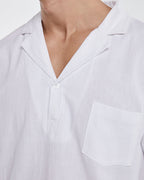 Stylish V-neck Linen T-shirt image 4