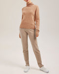 Cashmere Knitted Roll-Neck Sweater - Beige, XXS image