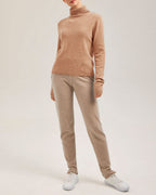 Cashmere Knitted Roll-Neck Sweater - Beige, XXS image