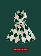 Winter Retro Warm Christmas Plaid Scarf - Lime, OS image