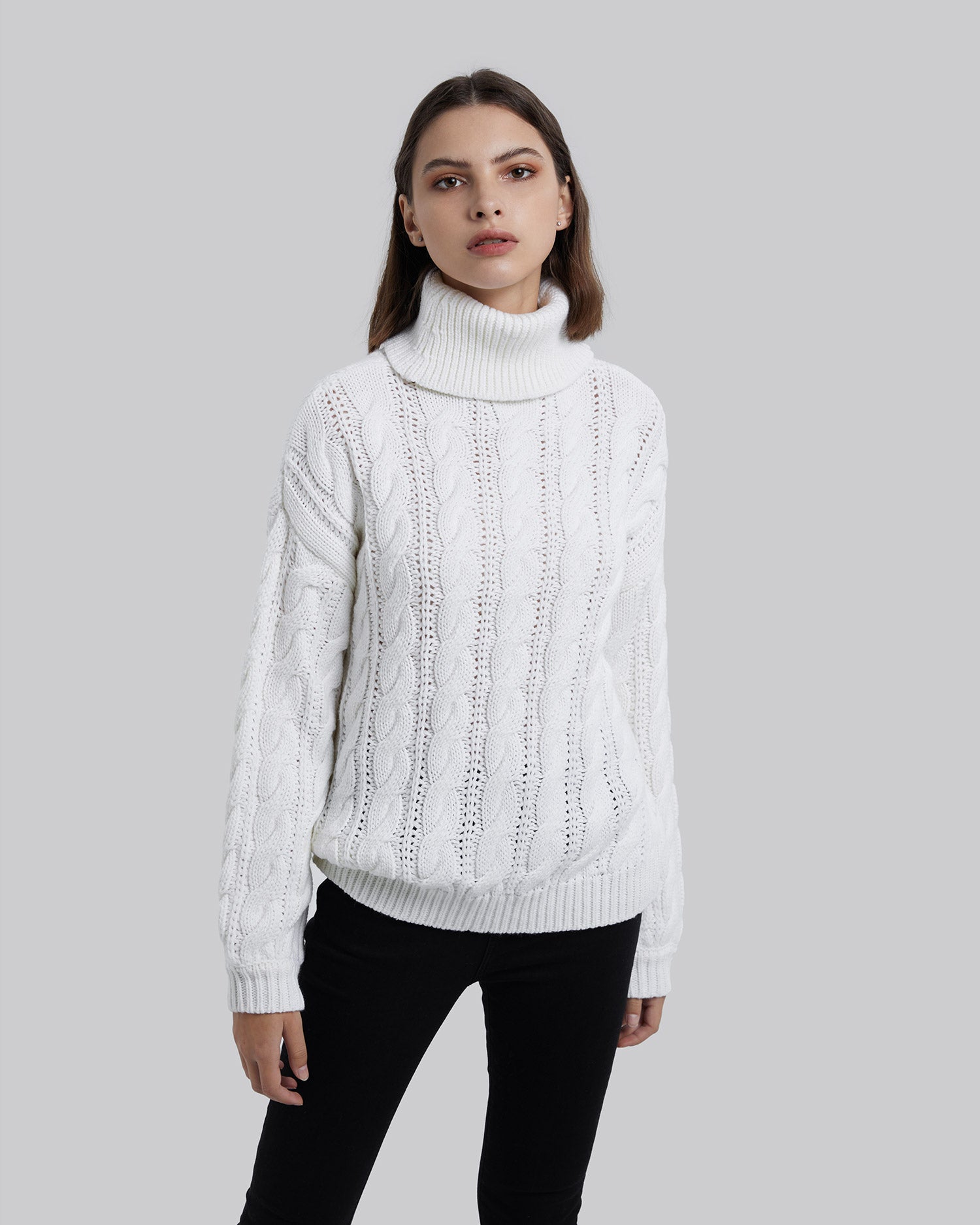 Turtleneck Cable Knit Sweater image 1