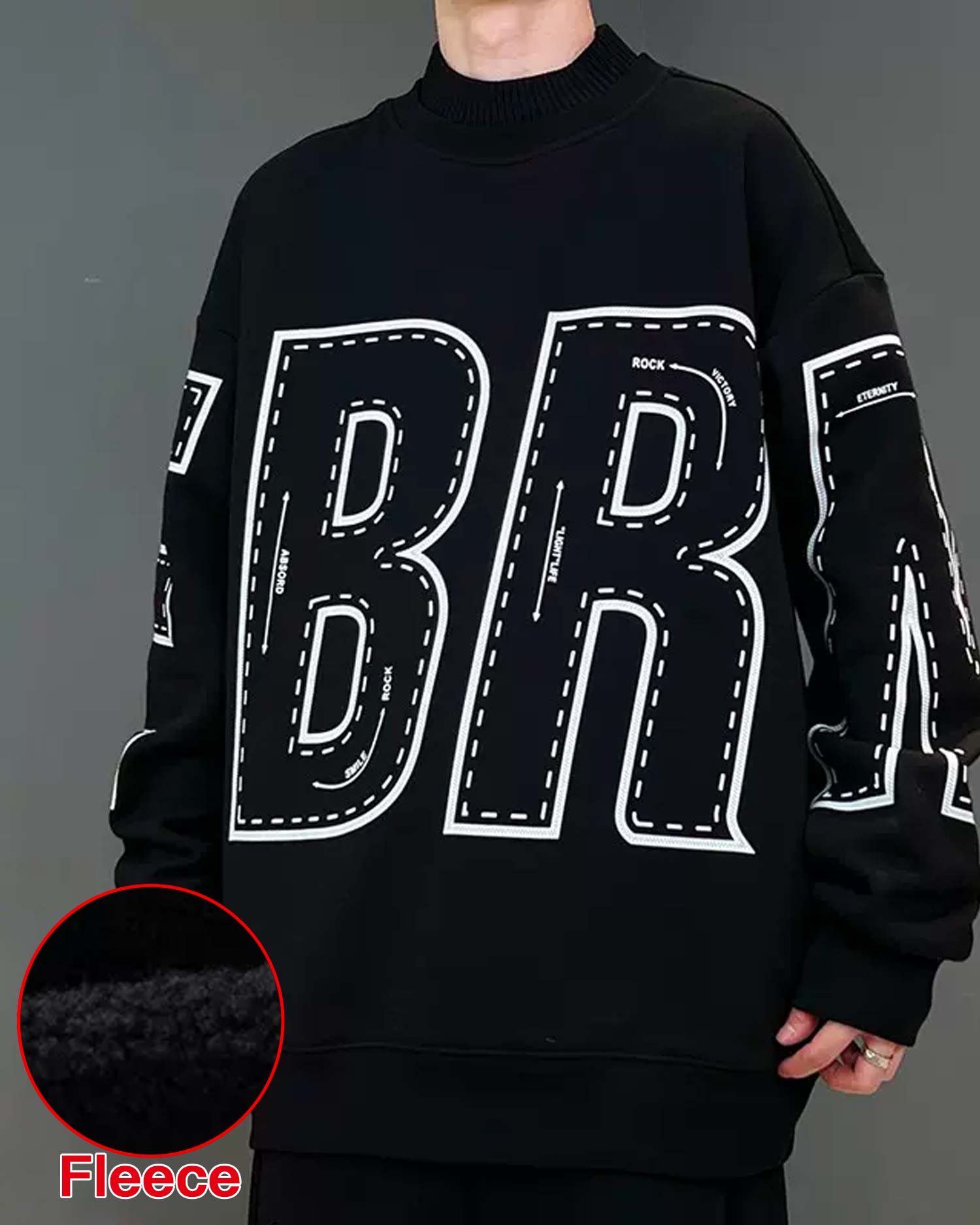 Layered Neck Cotton Sweatshirt - Jasper, XXL image