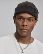 Distressed Beanie Hat - Charcoal, OS image