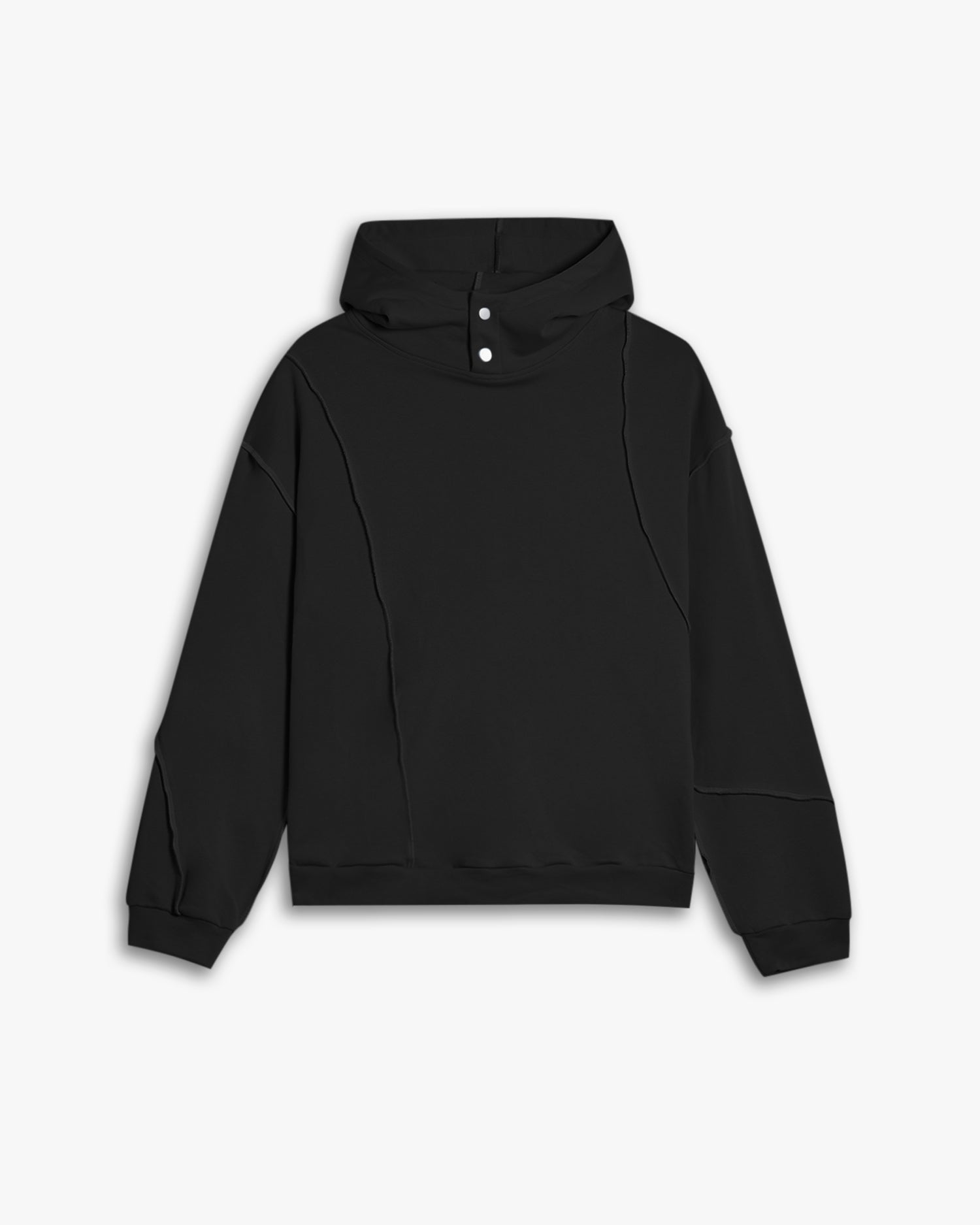 Hoodie with Decorative Lines - Black, M image